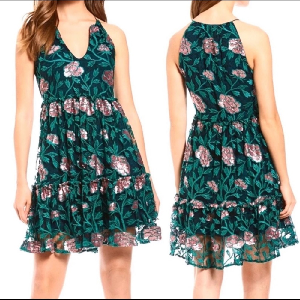 Green Holiday Dress Badgley Mischka